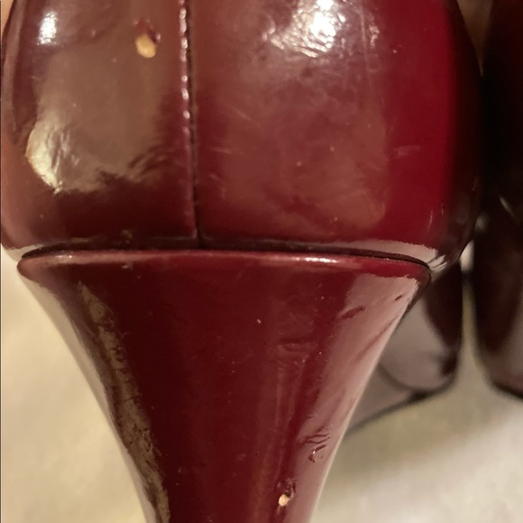 PATENT MADELINE STUART PEEP-TOE WEDGES-sz 6.5 - Picture 6 of 7